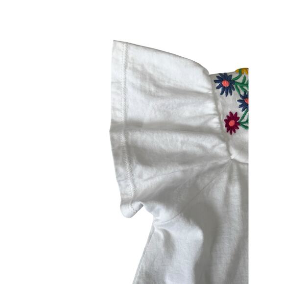 J.Crew Crew Cuts Girls Top Embroidered Square Neck Flutter Sleeves Size 8 - Picture 6 of 7